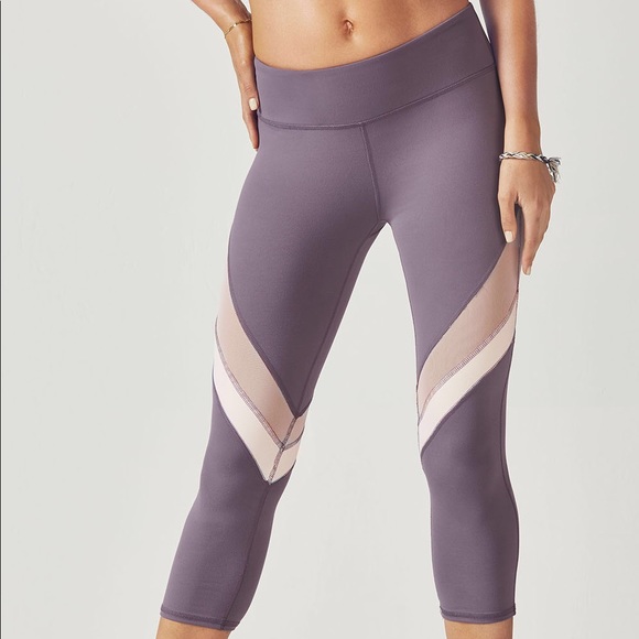 Fabletics Pants - Fabletics Mid-Rise Powerhold Colorblock Capri Pant